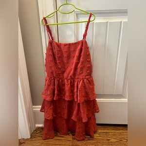 Francesca’s mini dress, burnt orange size small, never worn no damages
